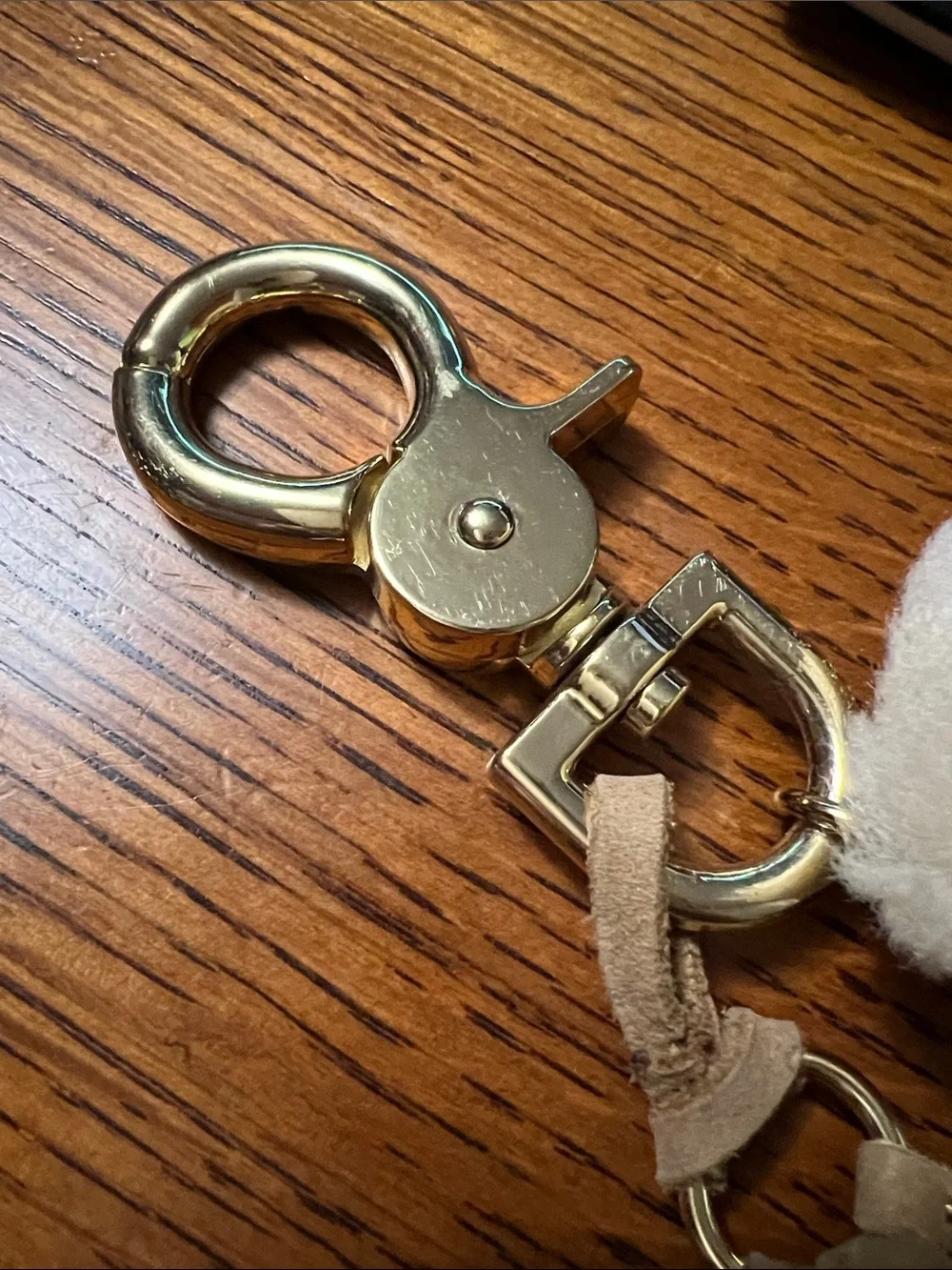 UGG Sherpa & Leather Key Chain Bag Charm
